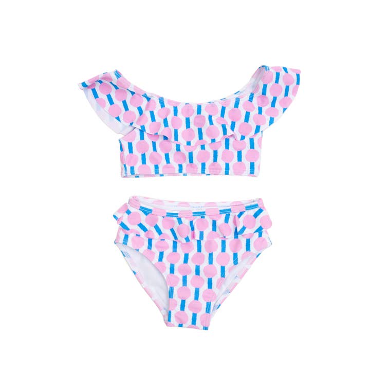 Maillot de bain deux pièces Hello Happiness Pink N'Blue Tween pour la vente par The Oaks Apparel Company