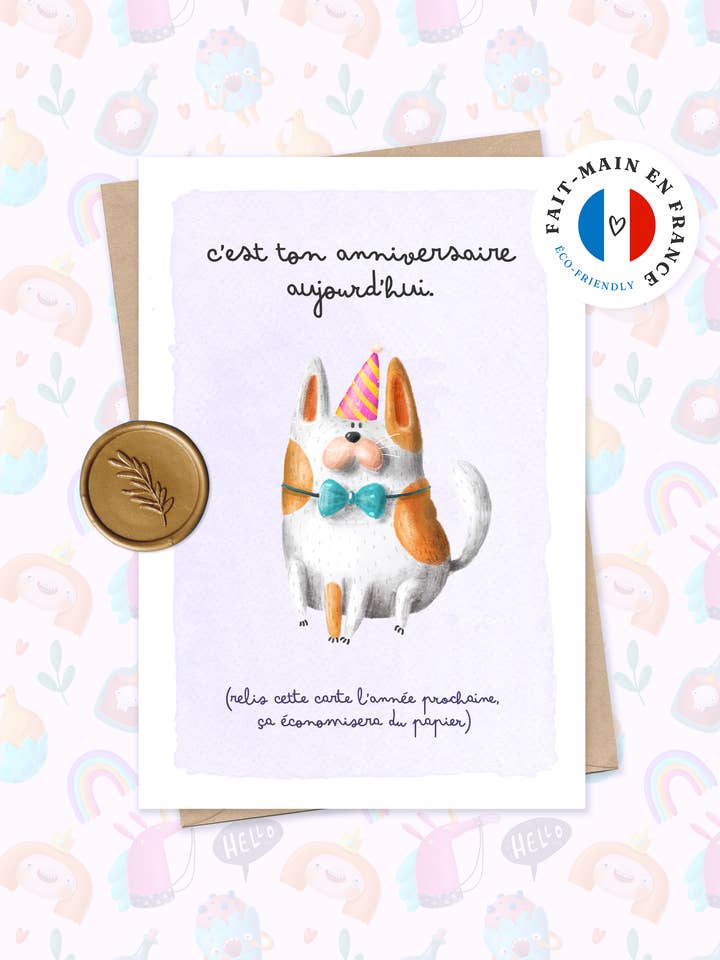 Rolig Hipster födelsedag ”Eco” kort för wholesale av Papeterie Slo