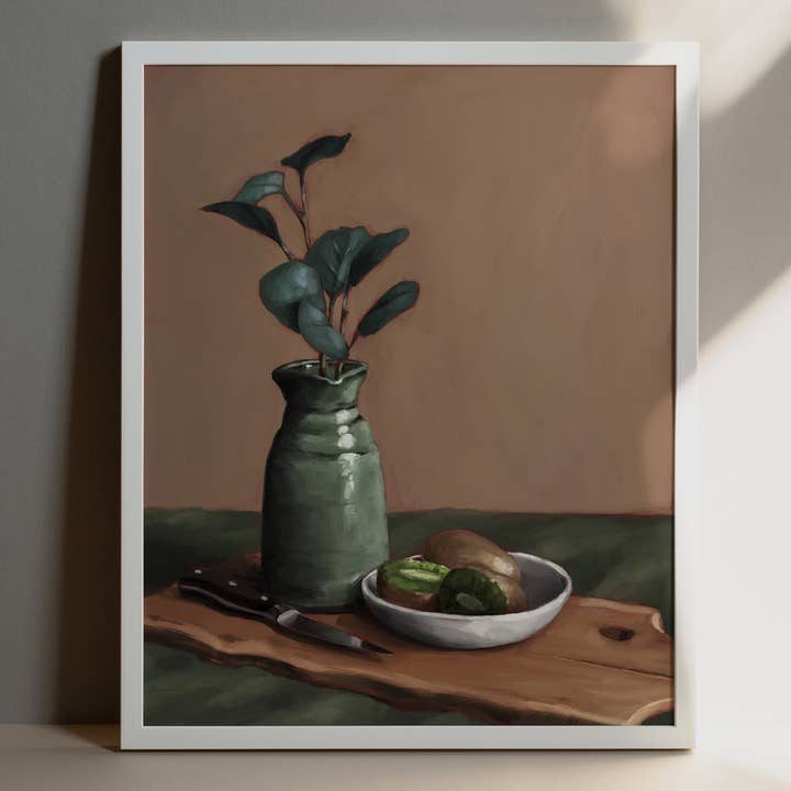 The Ugly Cat Studio - Wholesale Art Print - Eucalyptus and Kiwi Still Life Art Print25
