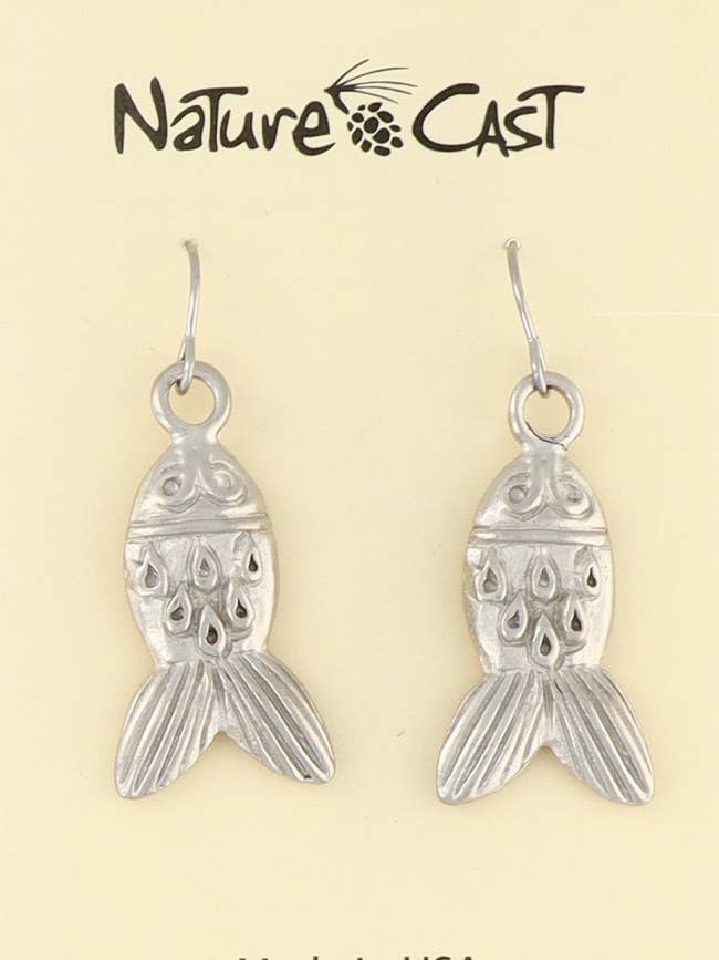 21179 Earring Dangle Fish for wholesale by Nature Cast