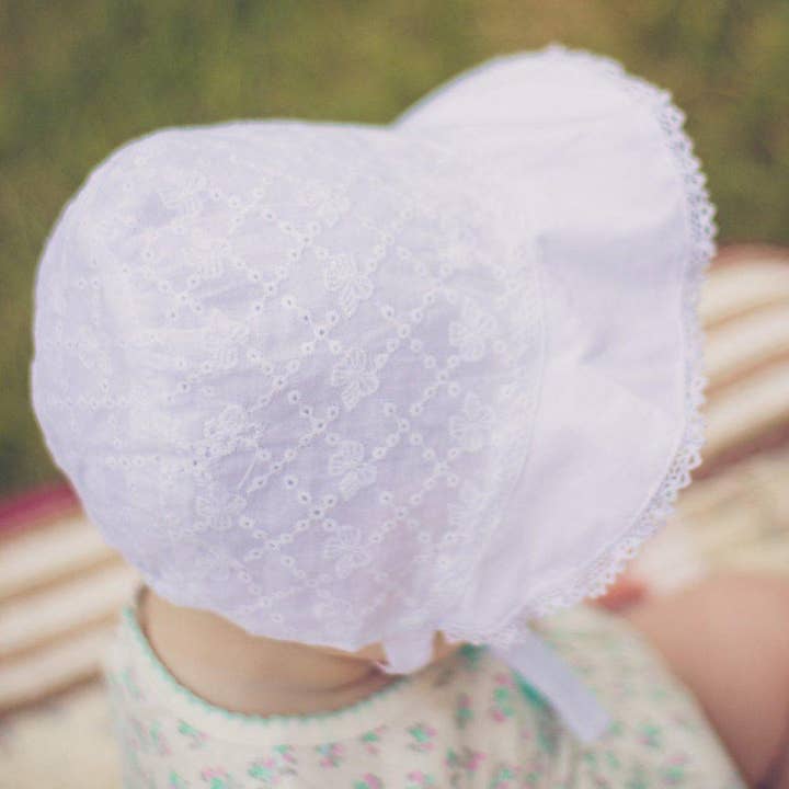 Huggalugs - Wholesale Sun Hat - Kids - Bow Eyelet Baby Sunbonnet