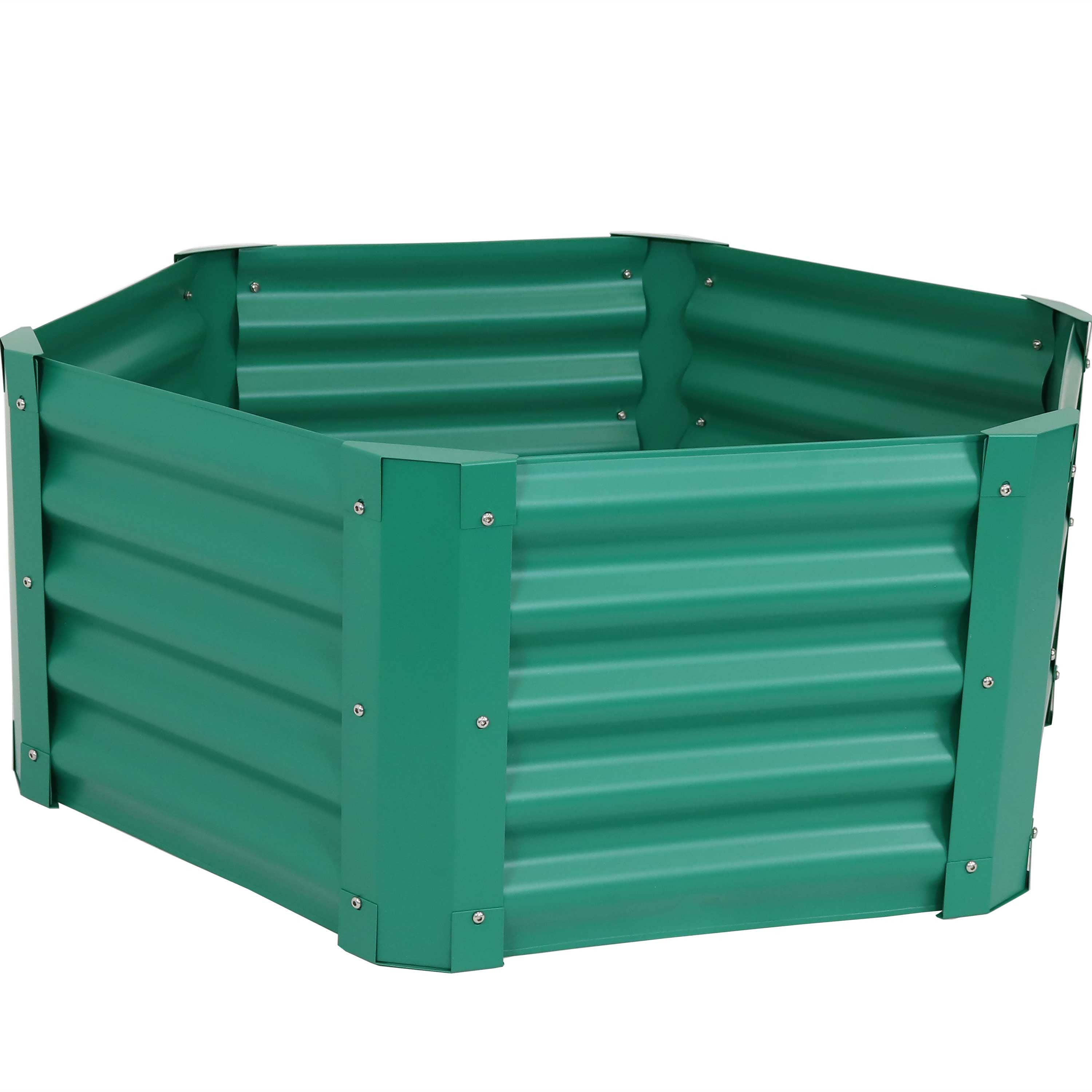 HomeRoots - Wholesale Planter Box - 16" X 41" Green Steel Hexagon Planter Box0