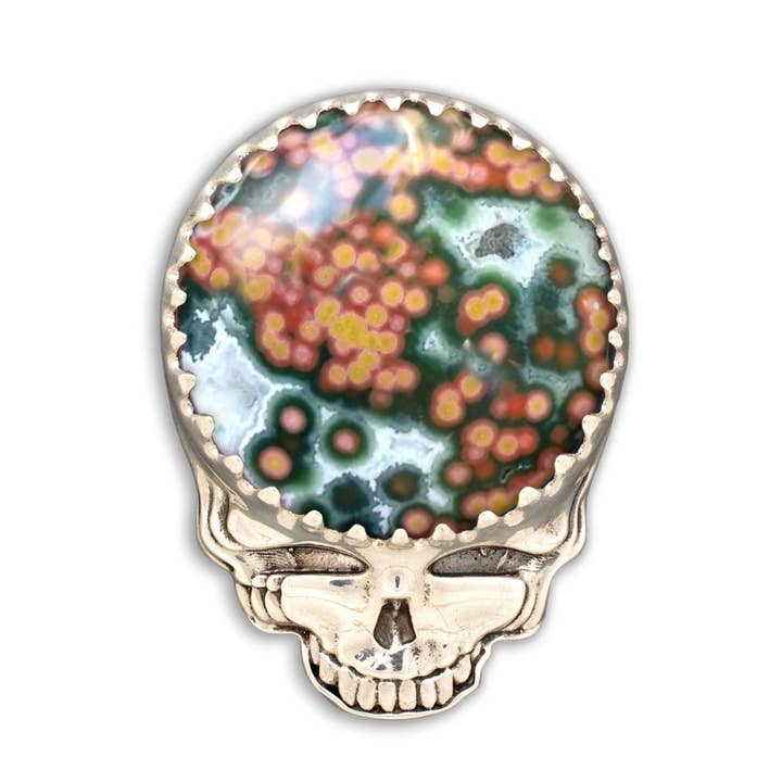 Throwin' Stones Bolo Pendant | Ocean Jasper for wholesale by Hiouchi Jewels | Rose & Bolt Grateful Dead Jewelry