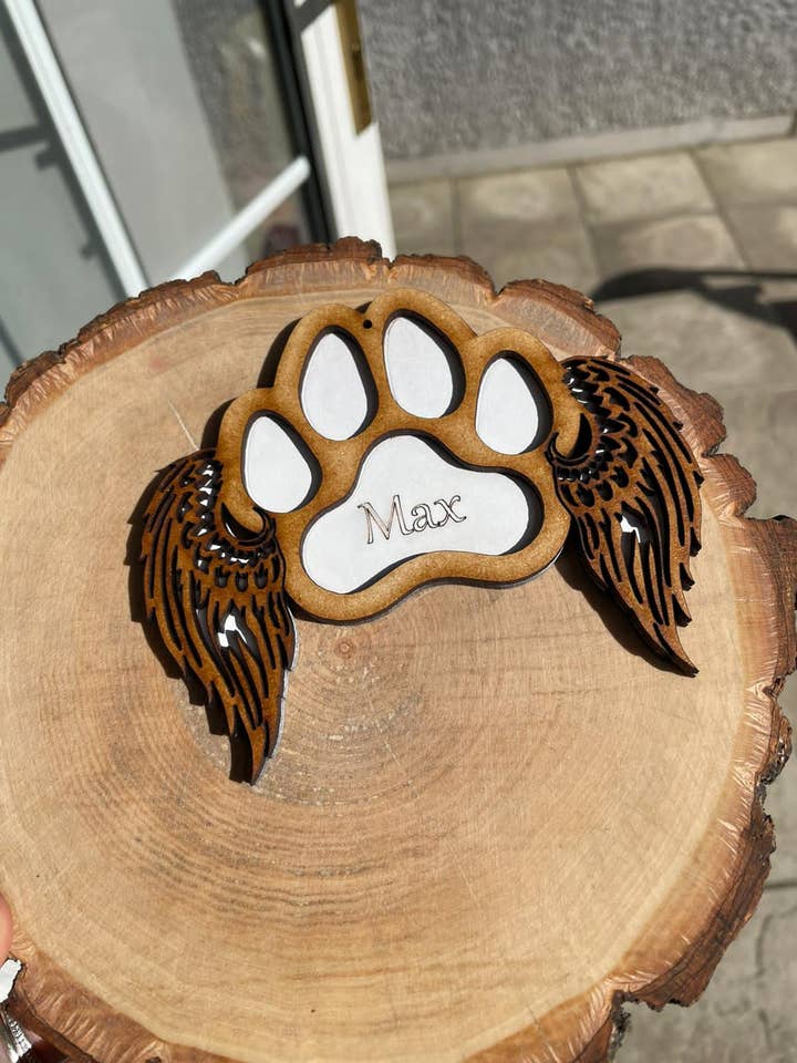 Personalised Paw with Wings for wholesale by manchester laser cuts