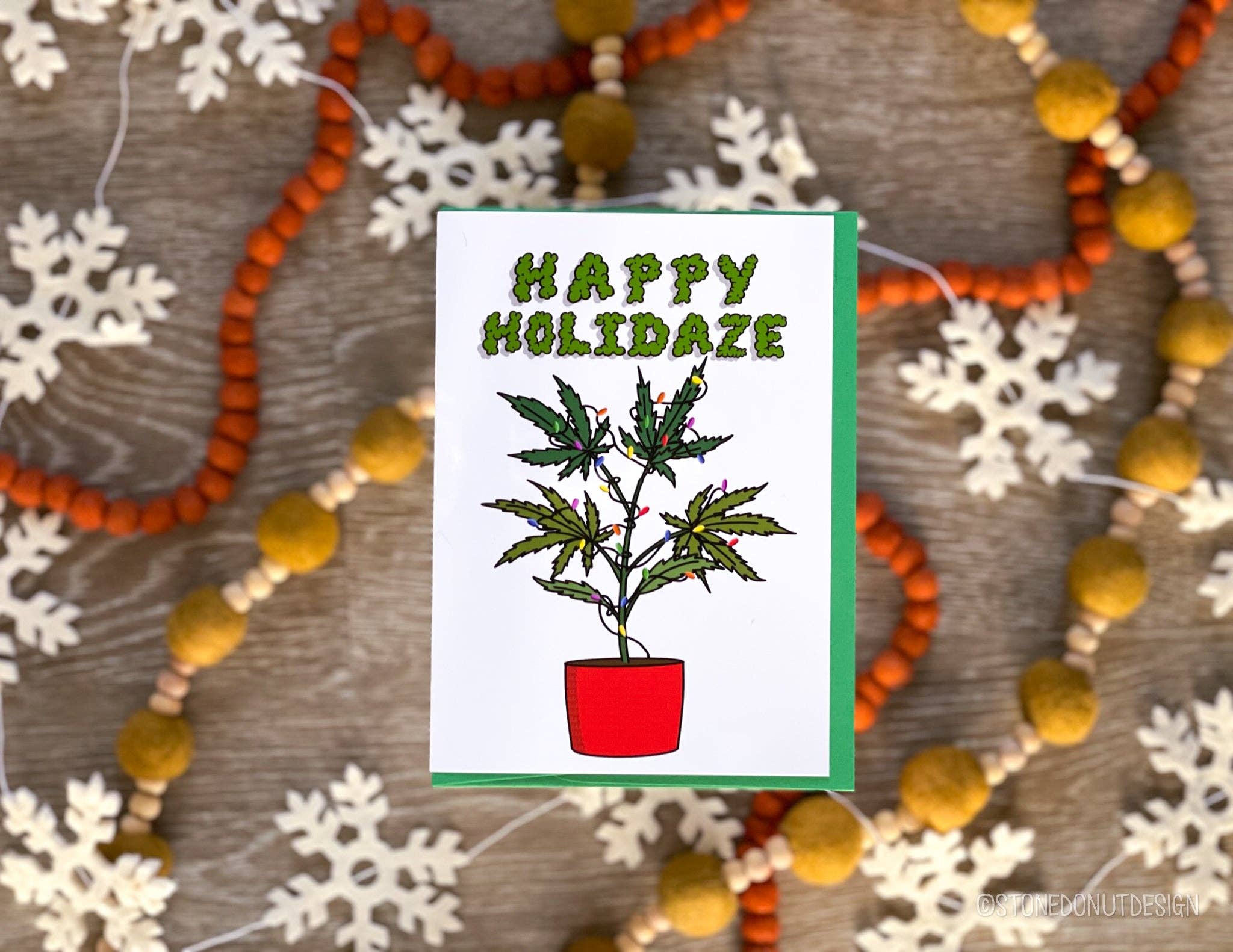 Stone Donut Design, LLC – wholesale Julkort – Glad Helg Cannabis Julkort av StoneDonut Design2