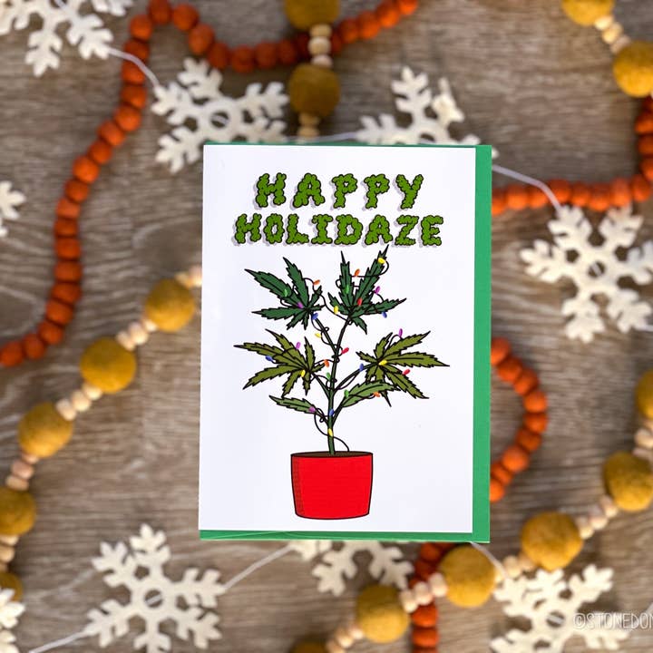 Stone Donut Design, LLC – wholesale Julkort – Glad Helg Cannabis Julkort av StoneDonut Design2