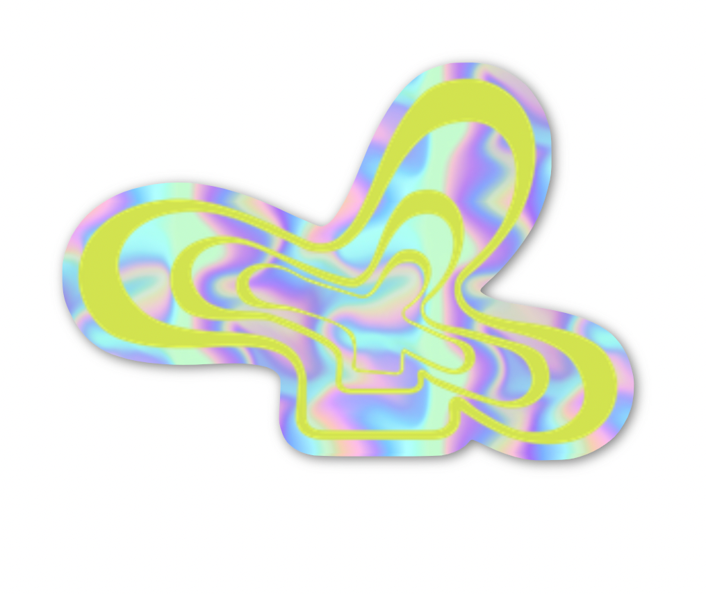 Kickback Club - Wholesale Sticker - Groovy Flower Holographic Sticker in Bright Colors1