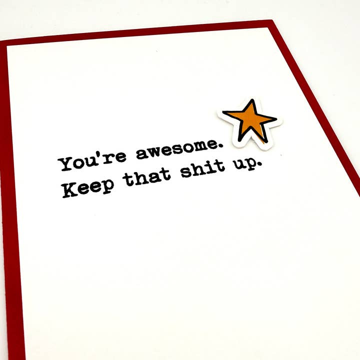You’re Awesome love card for wholesale by Muddy Mouth Cards