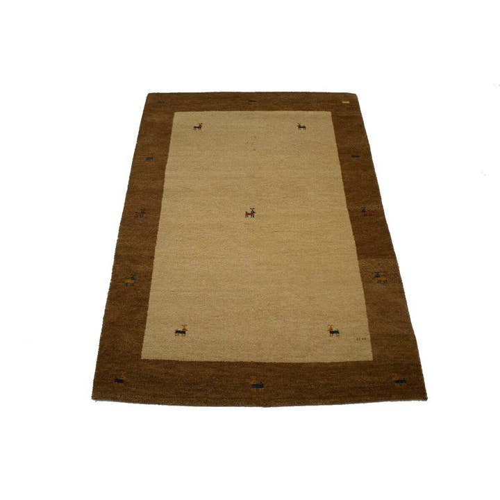 Beige 5x7 Tribal Indo-Gabbeh Rug for wholesale by Magic Rugs Inc.