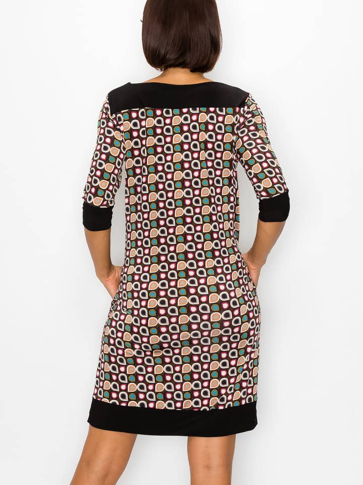 Robe imprimée à manches 3/4 Gianna pour la vente par Emerson Lang