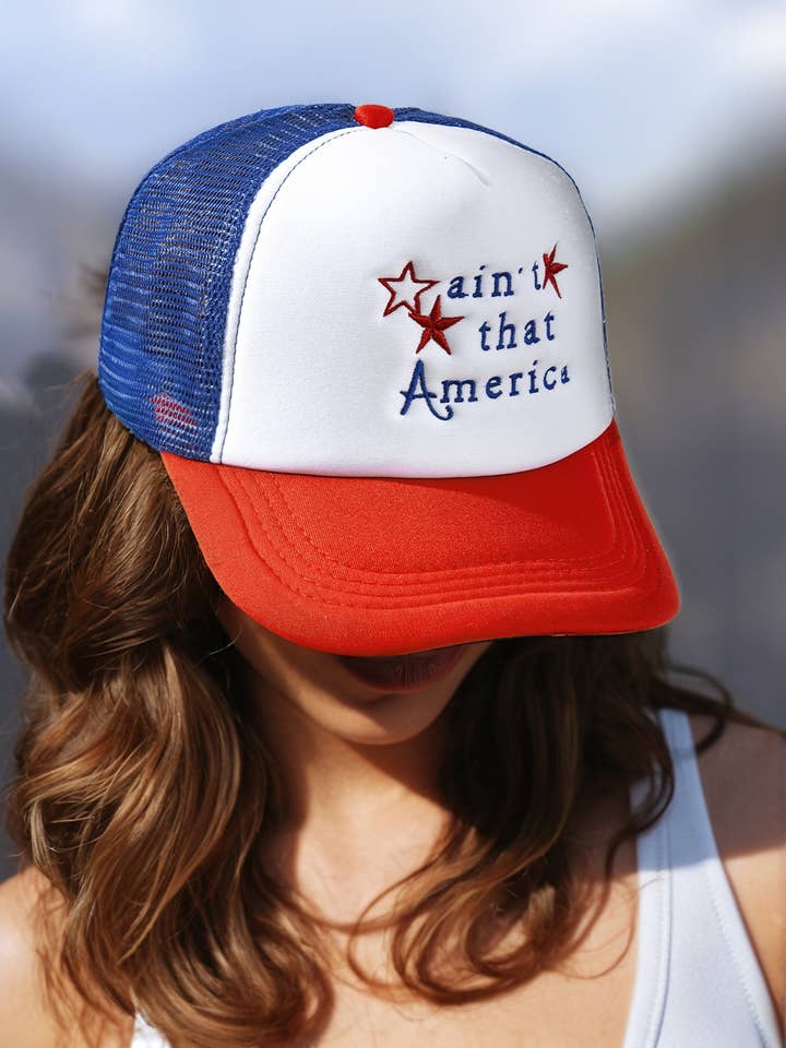 aint that America Embroidered Pattern Baseball Cap for wholesale by 1 the Woman