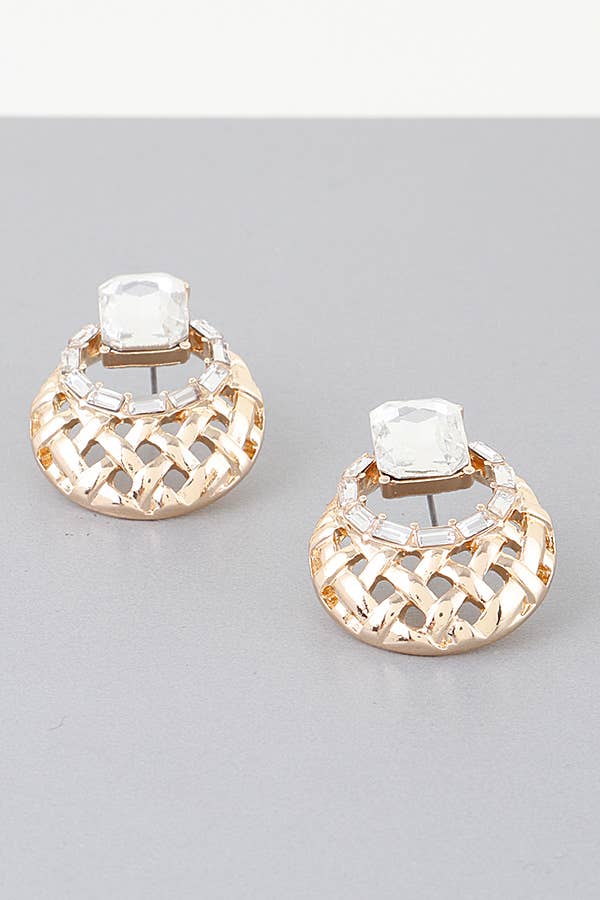 GOLD CLEAR ChicForm Earrings for wholesale on Faire