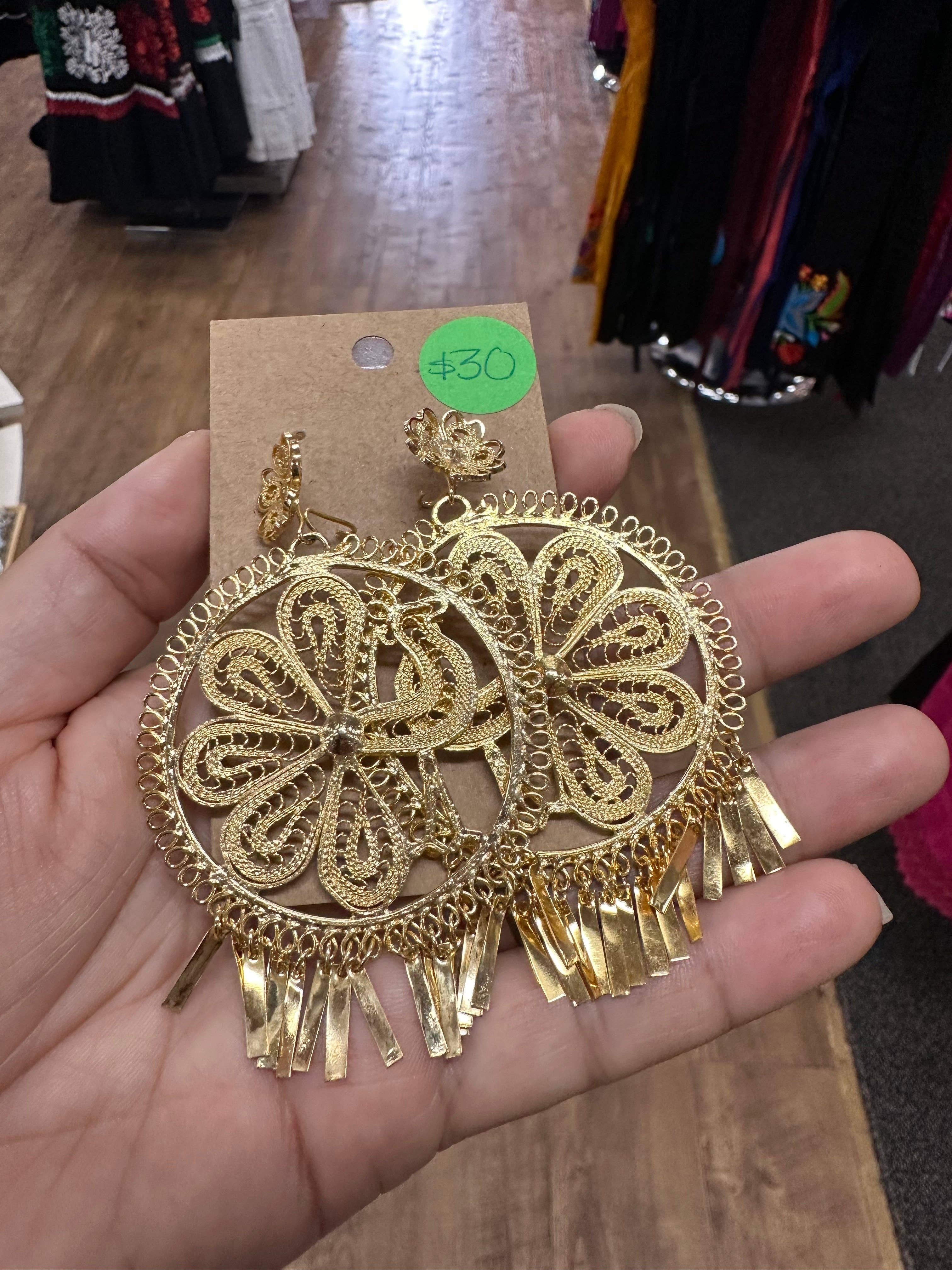 Cielito Lindo - Wholesale Dangle Earrings - Authentic Oaxaca Filigree Folklorico Earrings - Large1