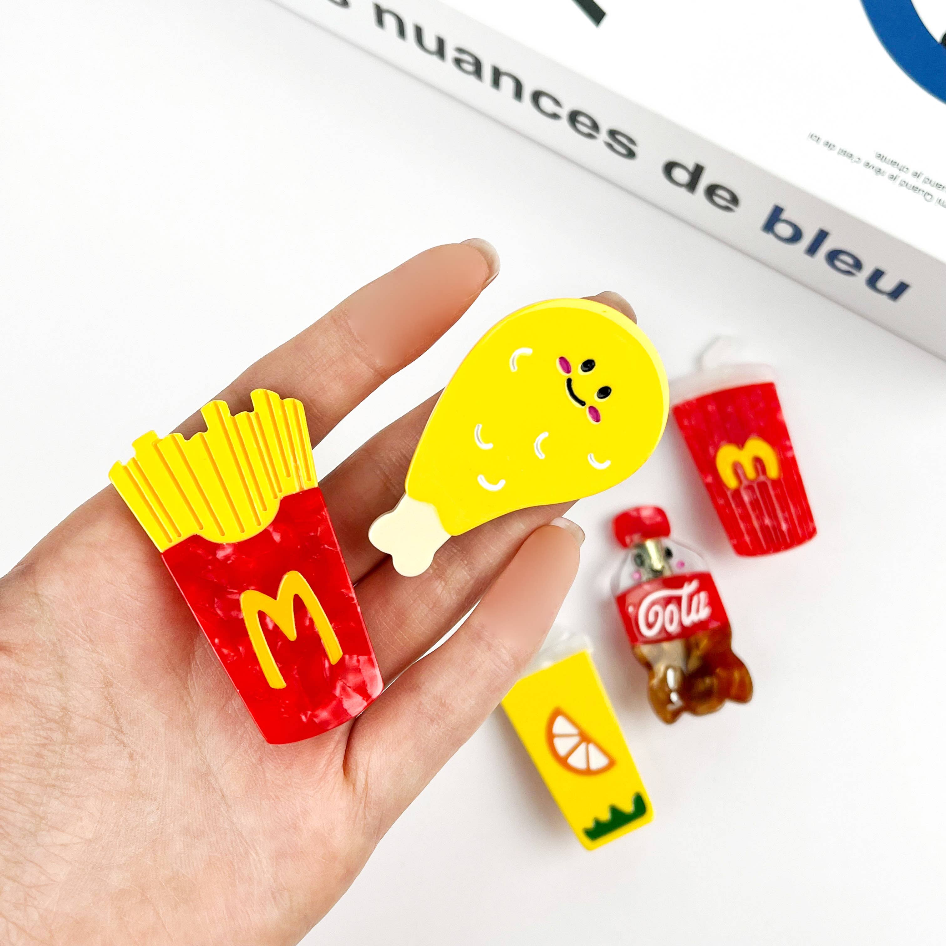 TheDivaSoap - Wholesale Hair Clip - Women's - Fun & Stylish Coke Fries Duckbill Clip, Eco-friendly Claw11