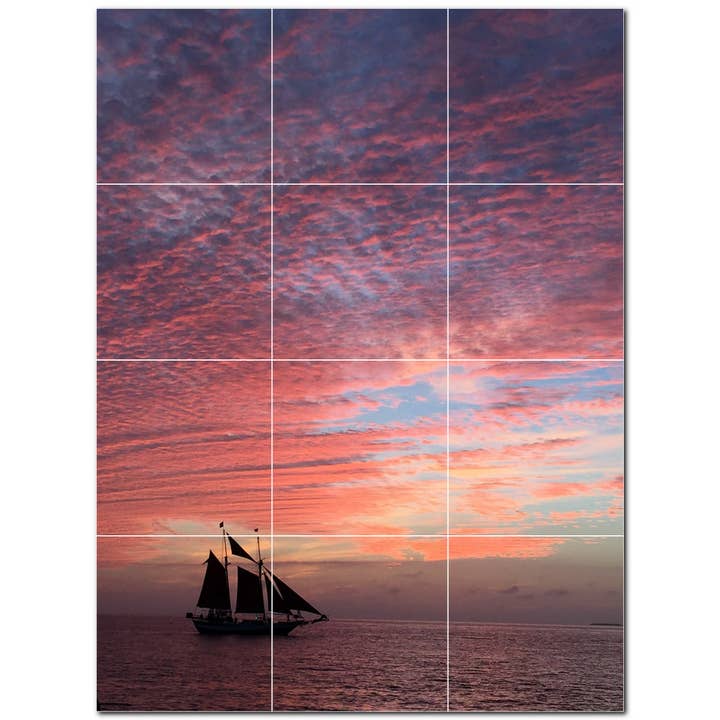 Ship Boat Ceramic Tile Mural PT500226 for wholesale by Picture-Tiles.com