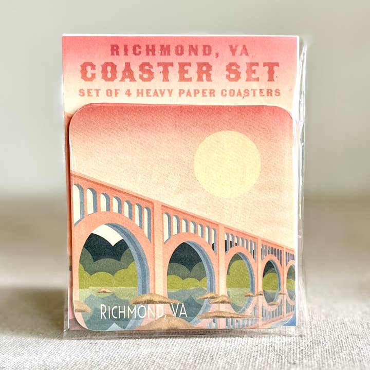 Richmond, VA Paper Coaster Set - Set of 4 Coasters for wholesale by Renée Stramel