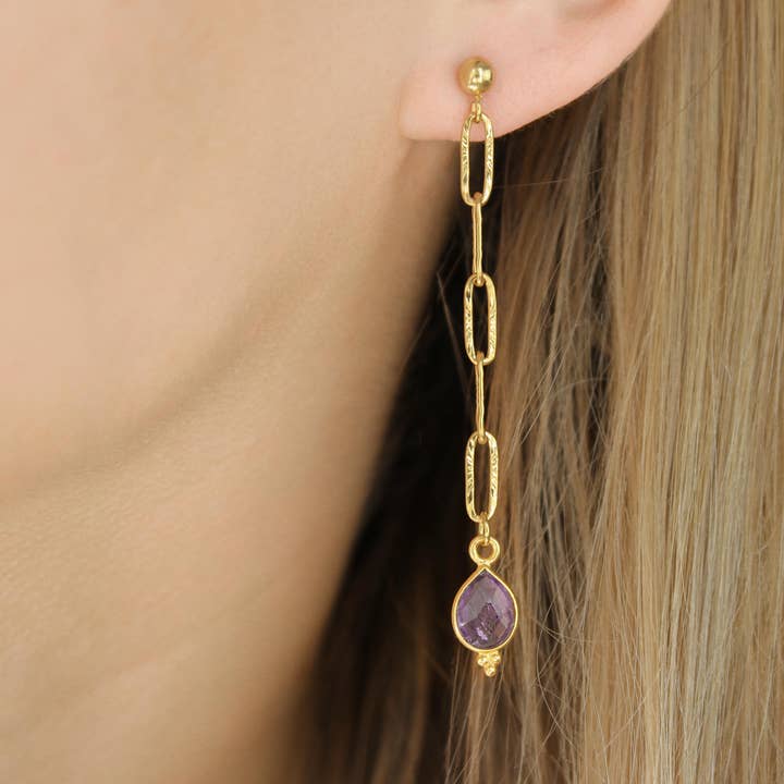 Minalis - Vente Boucles d'oreilles pendantes - Boucles d'oreilles longues pendantes en acier inoxydable or