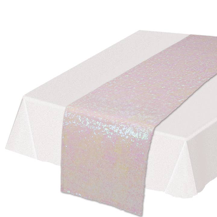 Opalescent Sequined Table Runner, 11¼" x 6' 3" for wholesale by Beistle