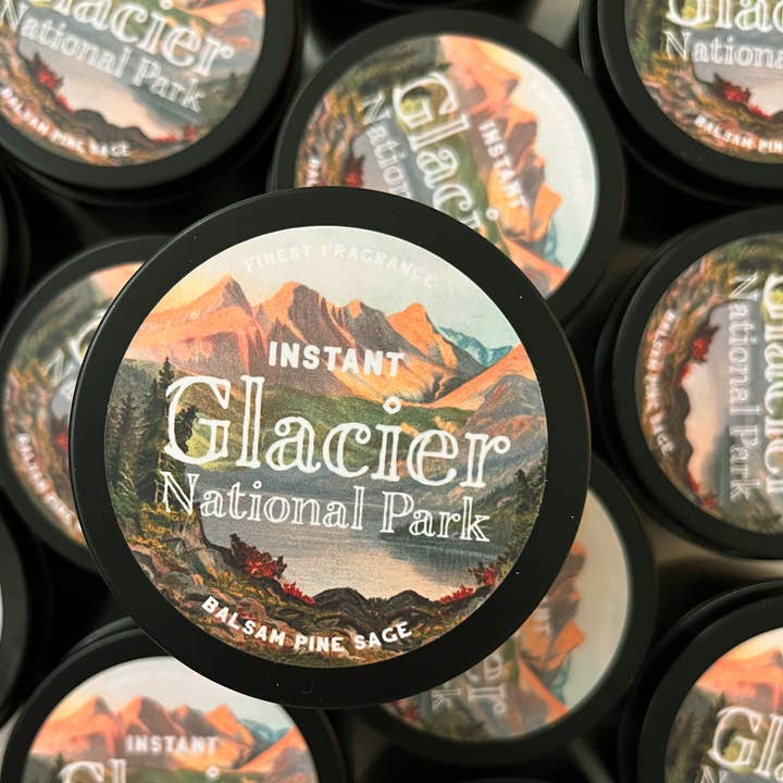 The Coin Laundry - Wholesale Travel candles - Instant Glacier National Park Scented Candle Tin - Pine Sage2