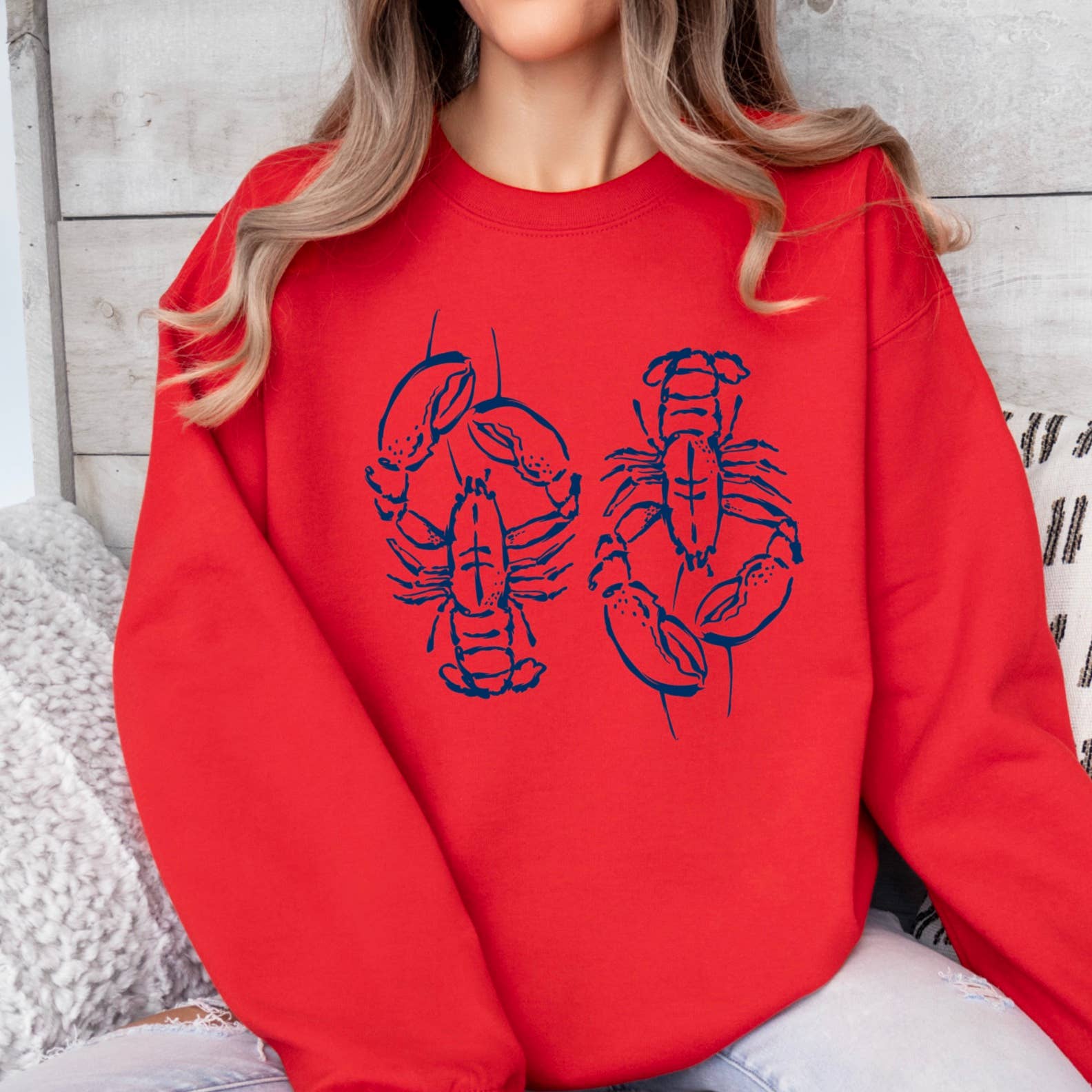 Shoppe SHC - Wholesale Graphic Sweatshirt - Women's - Coastal  Aesthetic | Summer 2025 Lobsters Sweatshirt   4