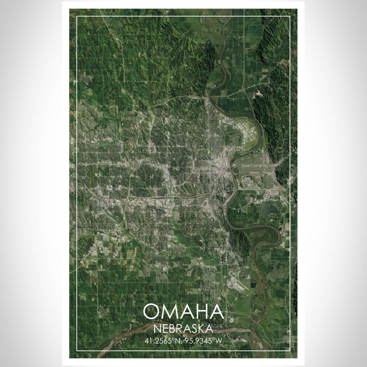 JACE.design - Wholesale Art Print - Omaha NE Map Print Satellite2