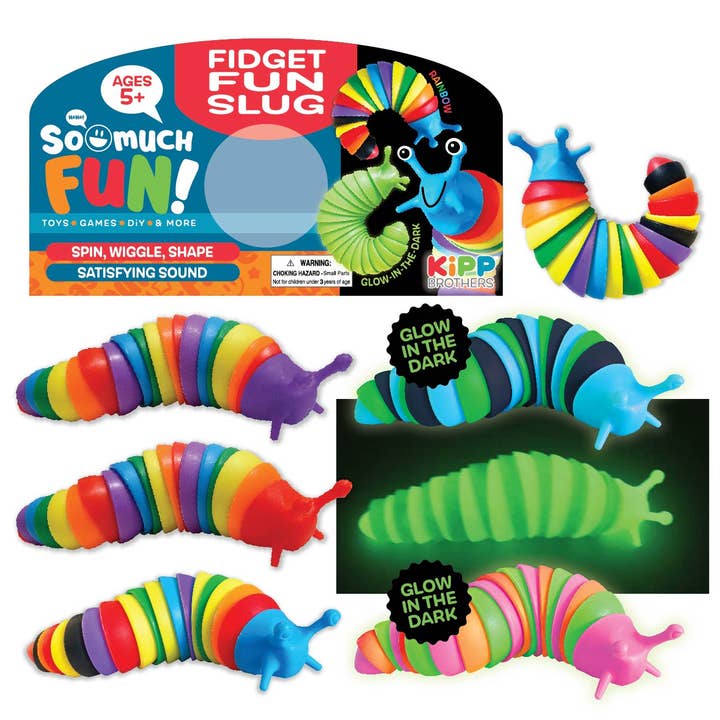 Novelty Brands - Wholesale Fidget Toy - Kids - SO MUCH FUN! SENSORY SLUG FIDGET TOY 12 PIECES PER DISPLAY