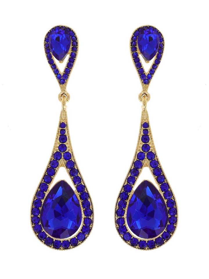 Classic Glam 2-Tier Teardrop Dangle Earrings for wholesale by SP Sophia Collection