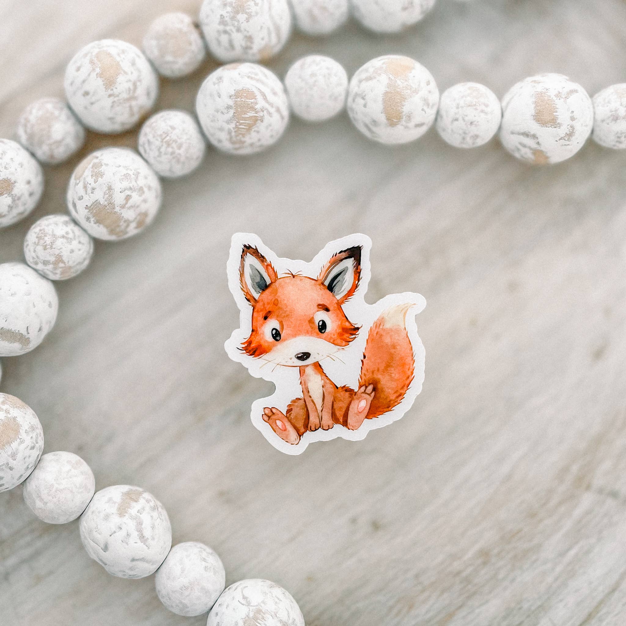 Savannah and James Co - Wholesale Sticker - Cute Little Fox 2 Clear Vinyl, Sticker, 3x3 in.1