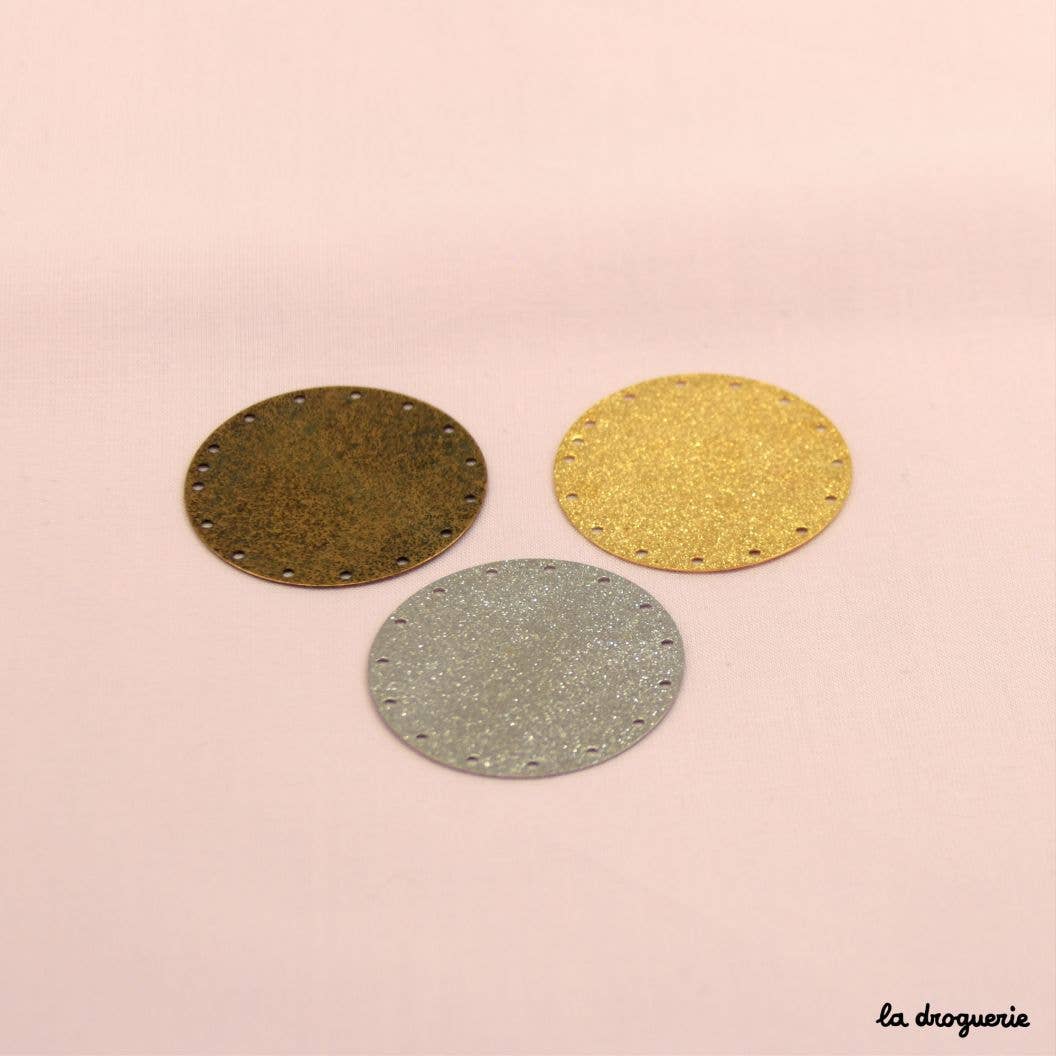 LA DROGUERIE – wholesale Beads – Round frosted sequin bead with drilled hole 35 mm1