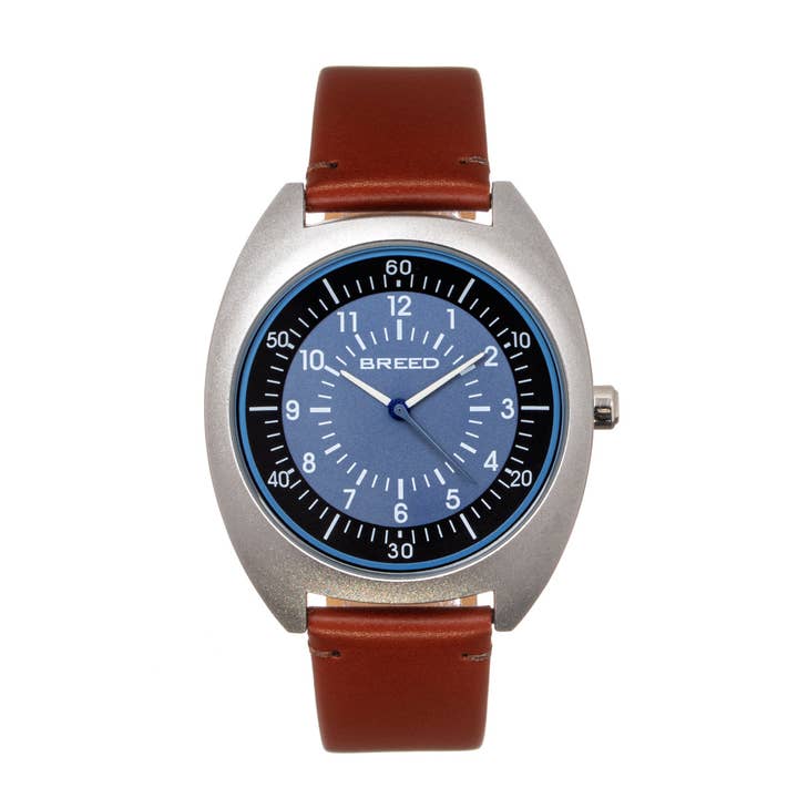 Breed - Wholesale Polshorloge - Heren - Breed Victor horloge met leren band en lichtgevende wijzers