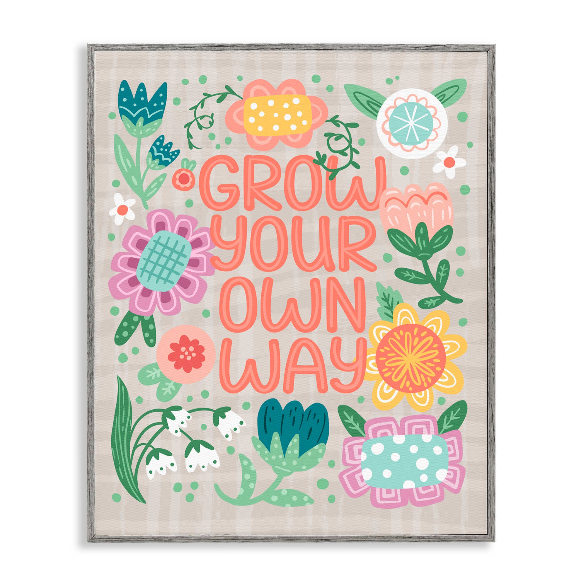 Stupell Industries - Wholesale Wall Sign - Grow Own Way Spring Plaid - Framed Wall Art20