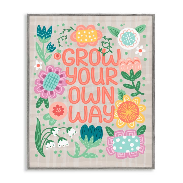 Stupell Industries - Wholesale Wall Sign - Grow Own Way Spring Plaid - Framed Wall Art20