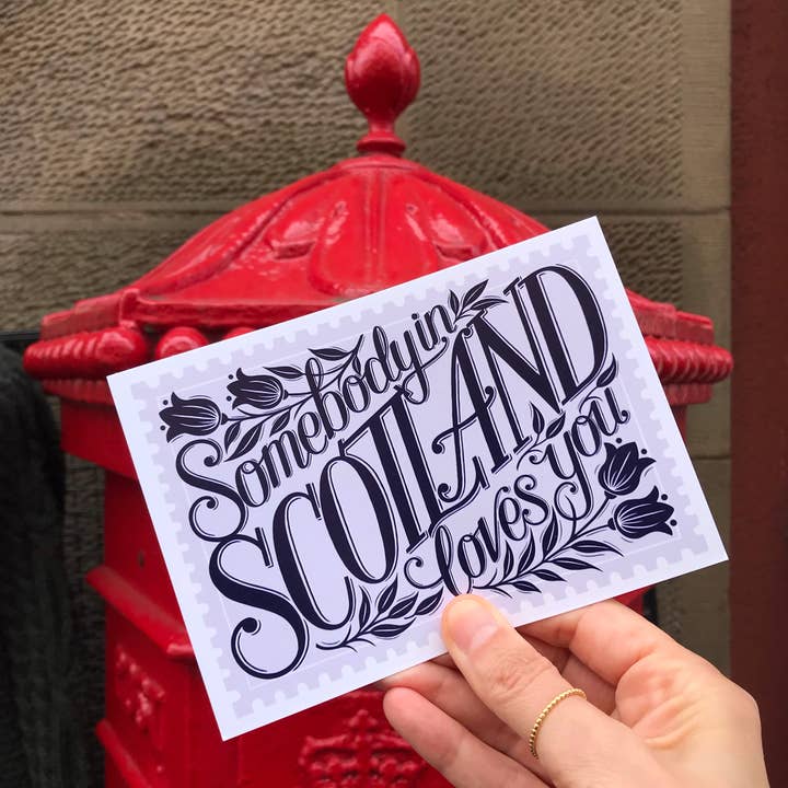 Alexandra Snowdon - Wholesale Postcard - Somebody in Scotland Loves You Postcard