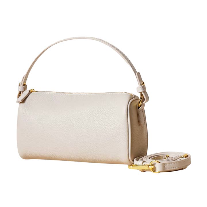 Sac en cuir Avery Barrel - Vanille pour la vente par Sea Marie Designs