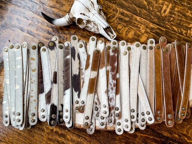 Boho Ranch Shop - Wholesale Cuff Bracelet - Western Hair on Cowhide Cuff Bracelet3