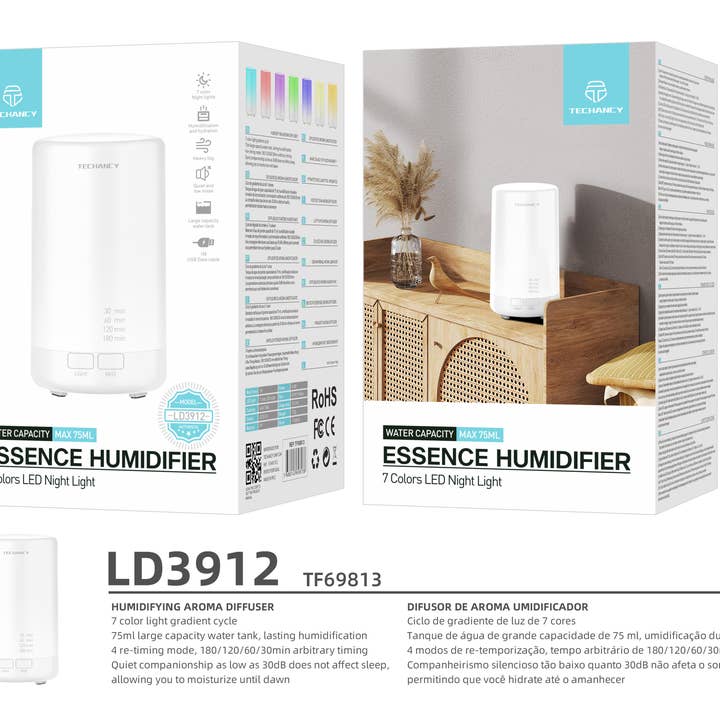 TECHANCY - Wholesale Electronic Diffuser - TECHANCY Oil Diffuser Humidifier 75ML3