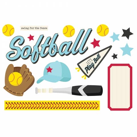 Simple Stories - Wholesale Craft Supplies - Simple Pages Page Pieces - Softball1