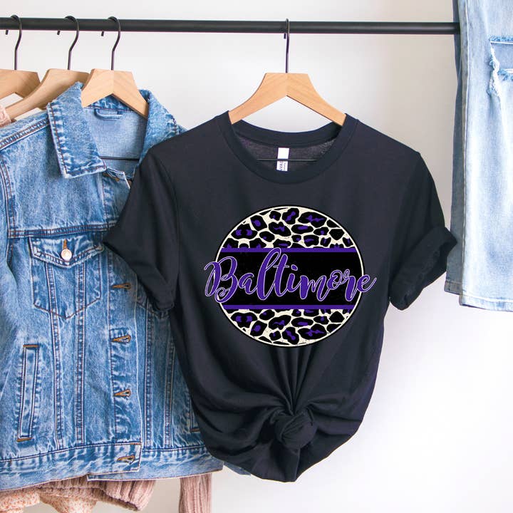 Distressed Leopard Baltimore Unisex T-shirt for wholesale by Into The Desert