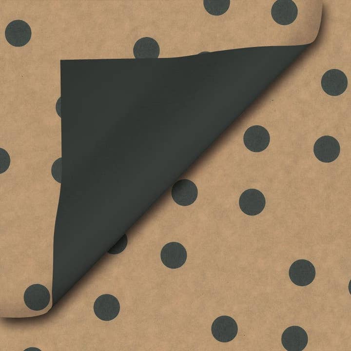 Papier cadeau kraft brun à pois pour la vente par kadopapier.net