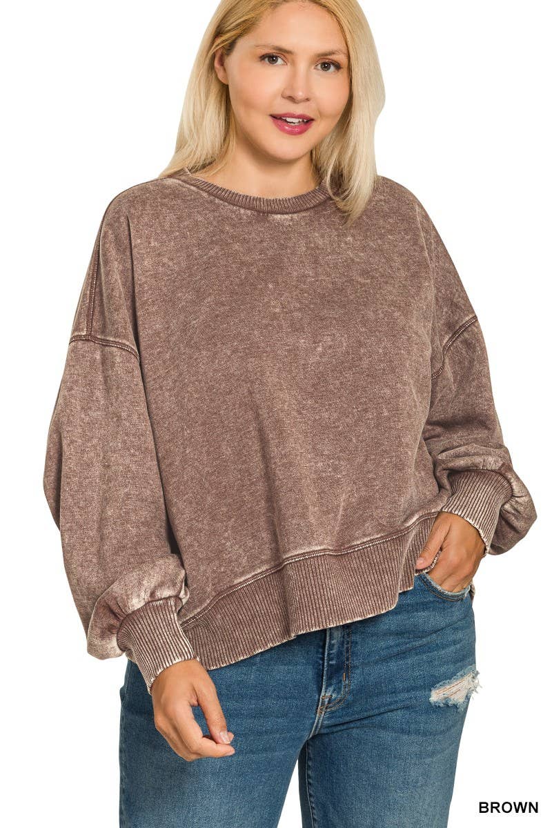 Vanilla Monkey - Vendita all'ingrosso Felpa - Donna - Pullover oversize Plus Acid Wash in pile12