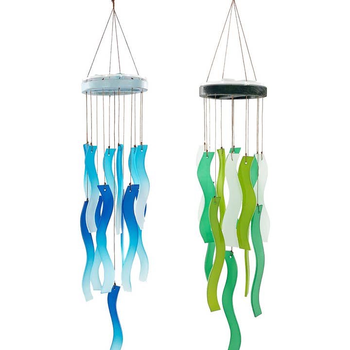 Weathered Raindrop - Wholesale Wind Chime - Sea Glass Wind Chime in Blue or Green for Garden4