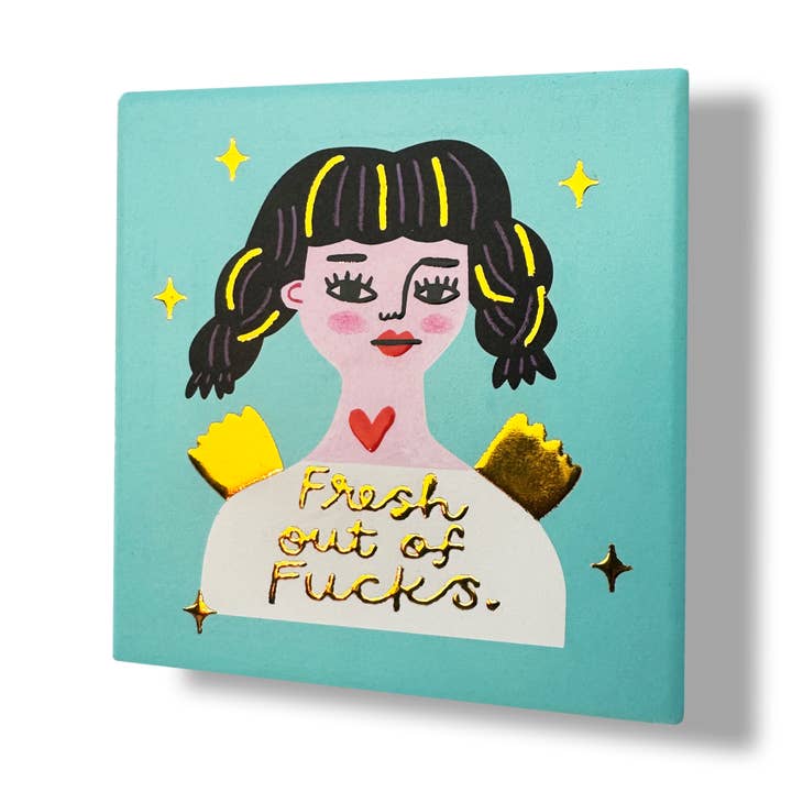 Fresh out of Fucks Deluxe Ceramic Coaster for wholesale by Disrupted Industries