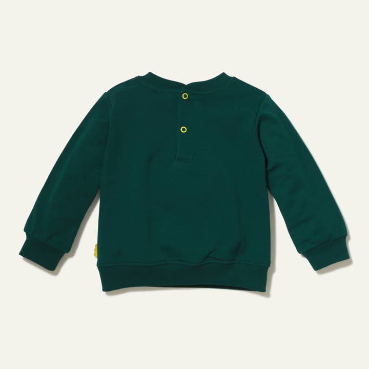 Pine Green Recycled Cotton Spot Baby Sweatshirt for wholesale on Faire