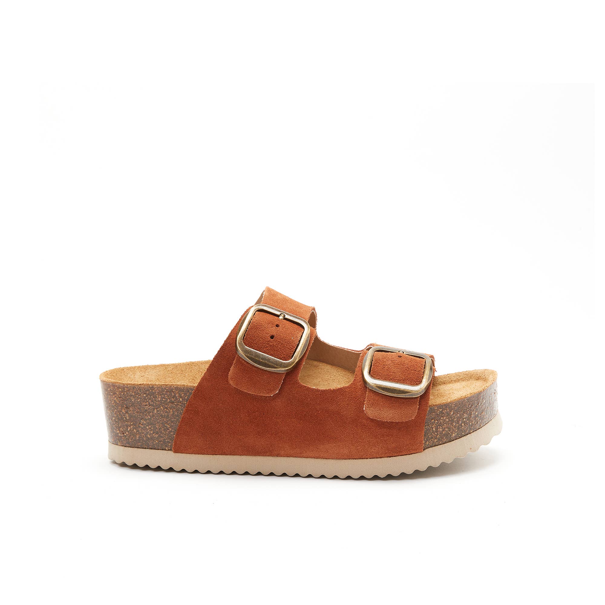 Mandél - Wholesale Sandals - Women's - ZOE two-strap brown leather sandals - Art.MD01220