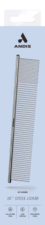 Pet Palette Distribution - Wholesale Pet Grooming Tool - Dog - Andis 10" Steel Comb - VBL1