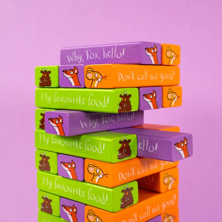 Robert Frederick Ltd - Wholesale Stacking Game - The Gruffalo Tumble Tower Game - Wooden Stacking Set With Dice5