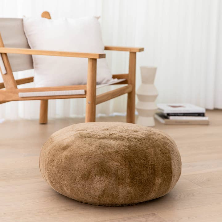 Shorn Sheepskin Ottoman for wholesale by Fibre by Auskin USA