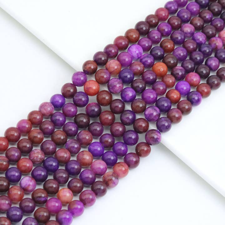 BestBeads&Beyond – Großhandel Perlen – Runde glatte Perlen aus Sugilit-Jade, Sku#U2119