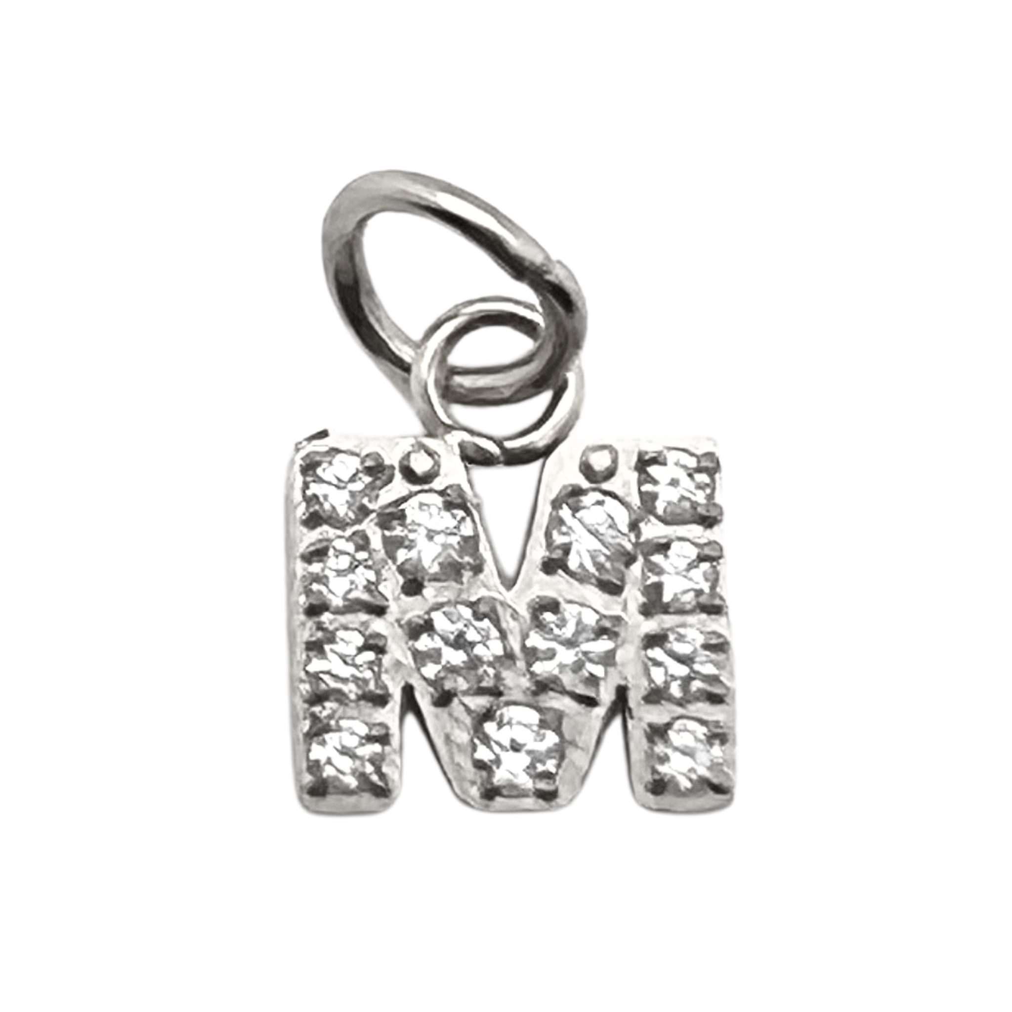 WJW - Vendita all'ingrosso Ciondolo/pendente - Ciondoli con lettera iniziale in acciaio inossidabile e pavé di zirconi cubici12