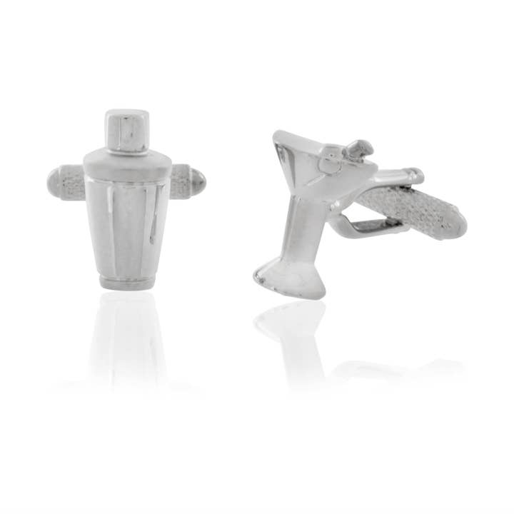Boutons de manchette Martini Glass & Shaker pour la vente par Cufflinks Depot